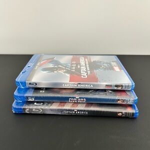 Marvel Captain America Blu-ray Movies - Bundle of 3 Factory Sealed Movies